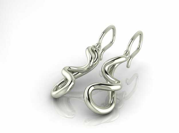 Turns in life earrings JD19E round in Fine Detail Polished Silver
