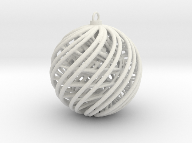 Christmas Ornament A in White Natural Versatile Plastic