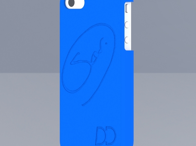 Iphone 4 - DD - Case - Custom back drawing in Blue Processed Versatile Plastic
