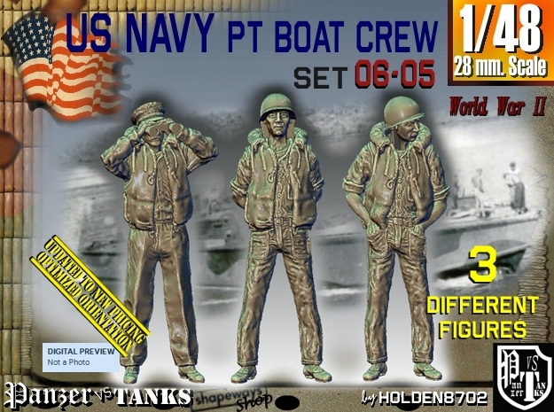 1/48 USN PT Crew Set06-05 in Tan Fine Detail Plastic
