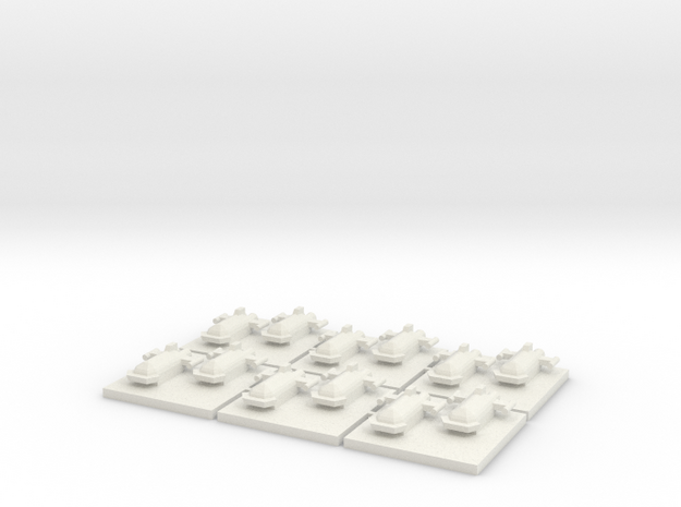 Space Orc Assault boats (6) in White Natural Versatile Plastic