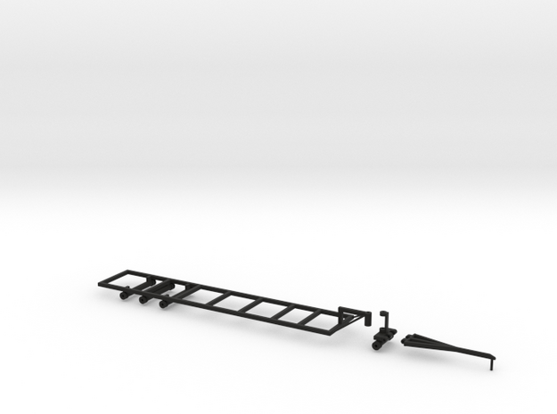 1/64 40' Double Headed Trailer- Frame and Hitch in Black Natural Versatile Plastic