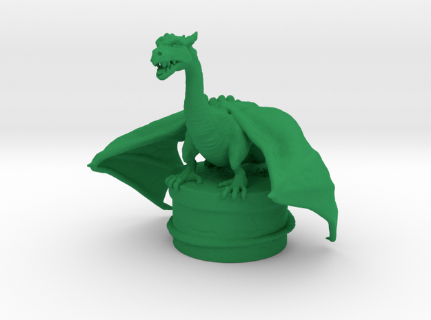 Fantasy Dragon Bottlestopper in Green Processed Versatile Plastic