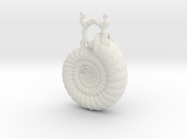 Ammonite Pendant in White Natural Versatile Plastic