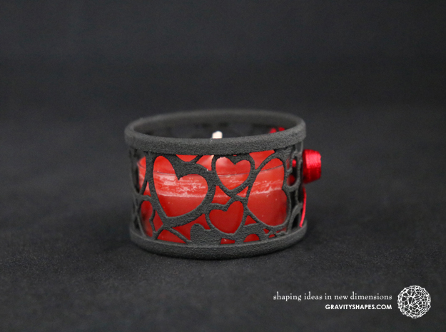 Small tealight holder with Hearts 