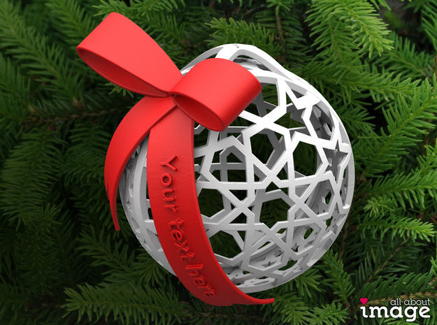 Customizable Christmas Ornament - Geometric 1 in White Processed Versatile Plastic