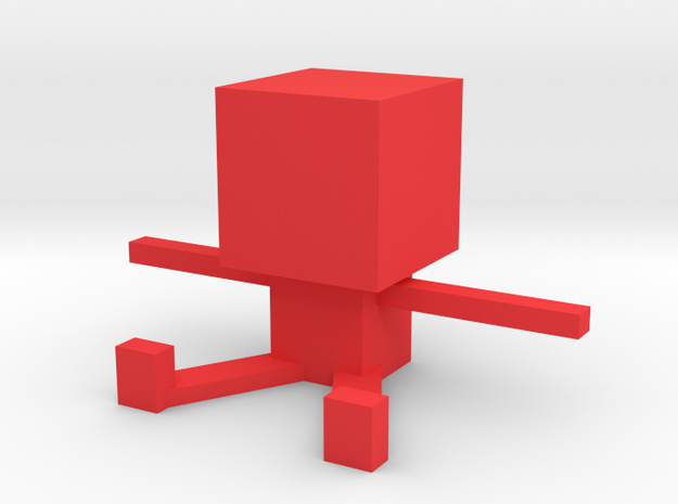 Square Man in Red Processed Versatile Plastic