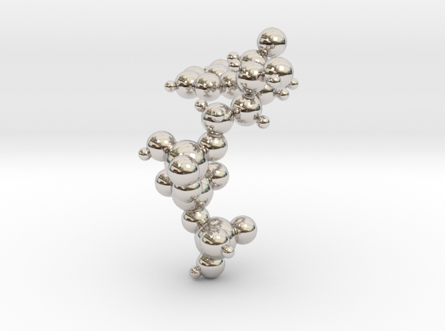 ATP Molecule Pendant in Rhodium Plated Brass: Small