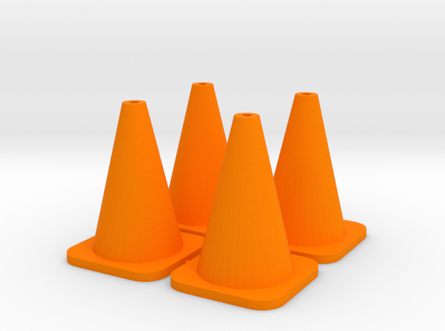 Traffic Cones - 4 in Orange Processed Versatile Plastic
