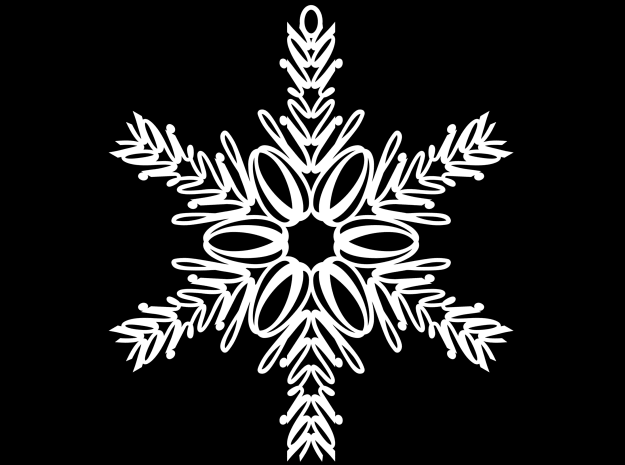Olivia snowflake ornament in White Natural Versatile Plastic