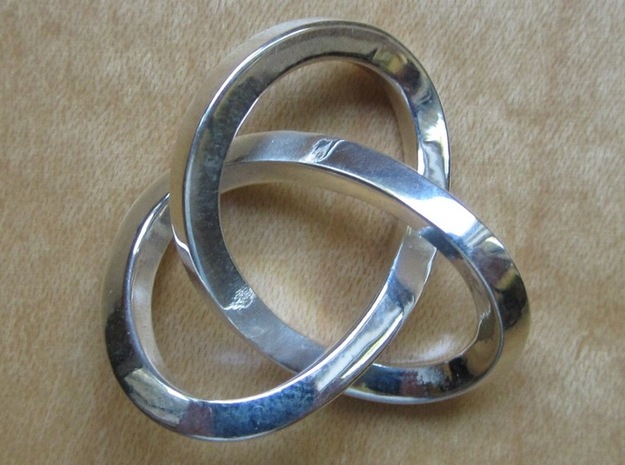 Knotted Mobius Band (small) in Polished Silver