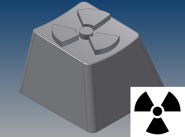 Radioactive Keycap (R4, 1x1) in White Natural Versatile Plastic
