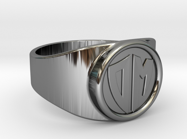 Thin Signet ring (Customizable) in Fine Detail Polished Silver