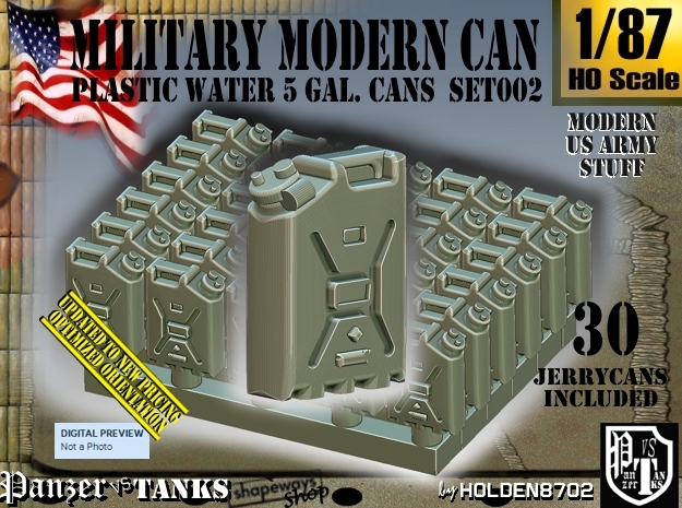 1/87 Modern Military WATER Can Set002 in Tan Fine Detail Plastic