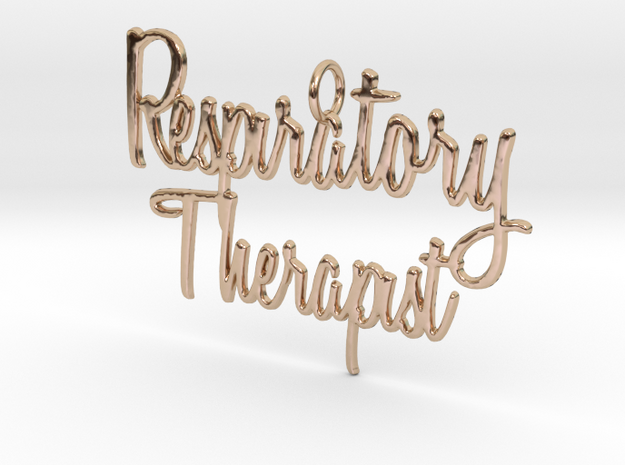 Respiratory Therapist Pendant in 14k Rose Gold Plated Brass