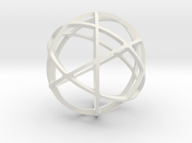 ICOSIDODECAHEDRON in White Natural Versatile Plastic