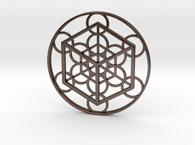 Metatron's Cube - Cube in Polished Bronze Steel