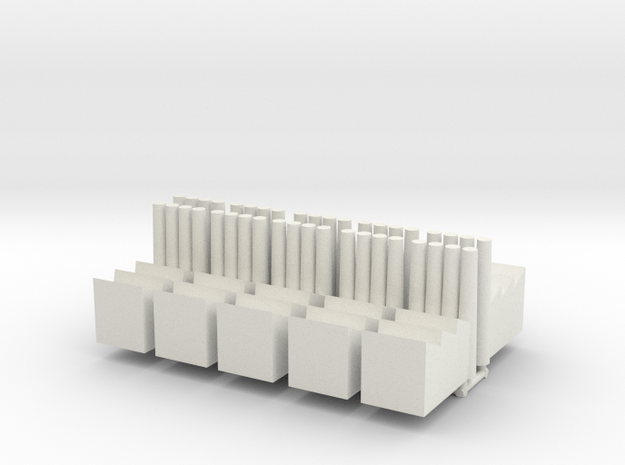 Factory with four pipes in White Natural Versatile Plastic