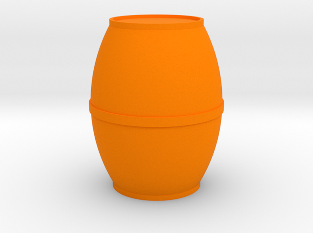 Round Single-Band Barrel Game Piece in Orange Processed Versatile Plastic