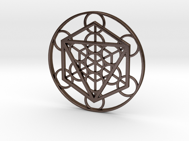 Metatron Cube - Octahedron in Polished Bronze Steel