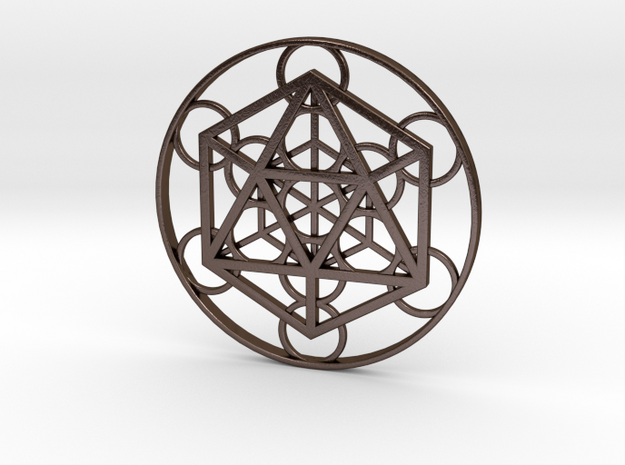 Metatron Cube - Icosahedron in Polished Bronze Steel