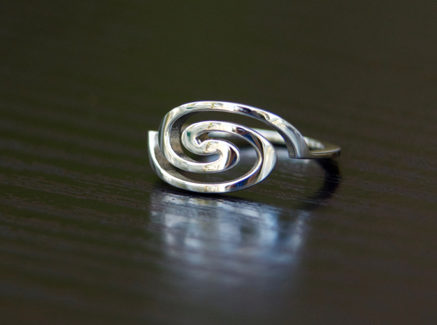Spiral Ring, Size 4.5 in Polished Silver
