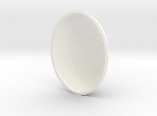 Small Oval Gem in White Processed Versatile Plastic