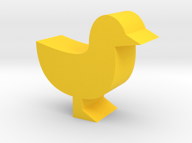 Duck Game Piece in Yellow Processed Versatile Plastic