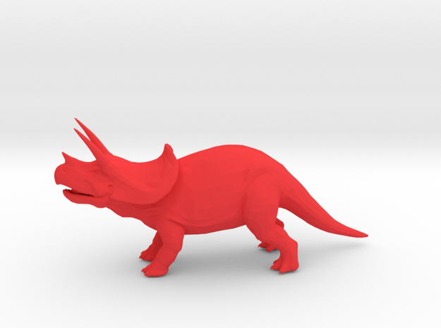 Triceratops in Red Processed Versatile Plastic