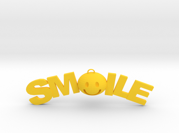 Smile necklace in Yellow Processed Versatile Plastic