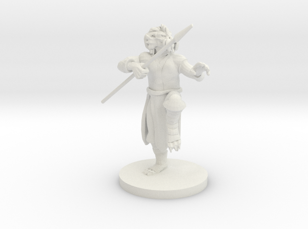 Gold Dragonborn male Monk in White Natural Versatile Plastic