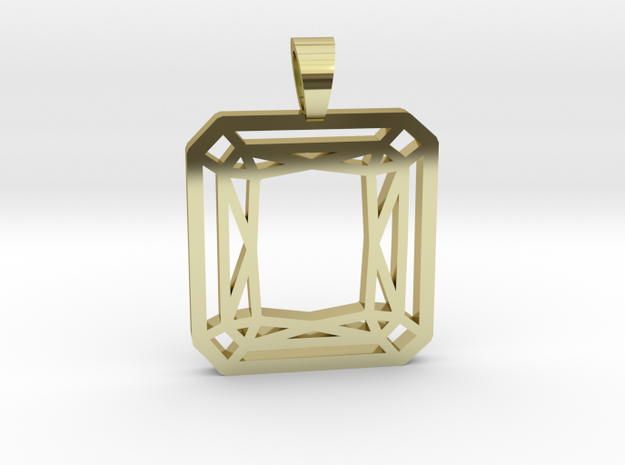 Radiant cut [pendant] in 18k Gold Plated Brass