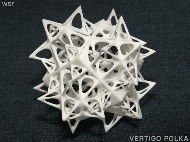 Fractal Cube 100mm in White Natural Versatile Plastic