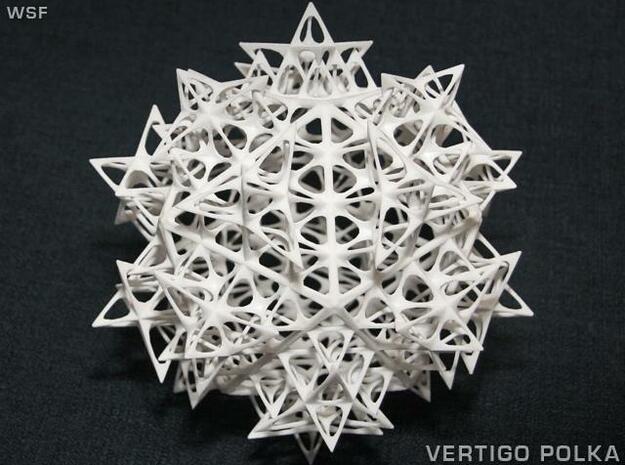 Fractal Icosahedron 140mm in White Natural Versatile Plastic