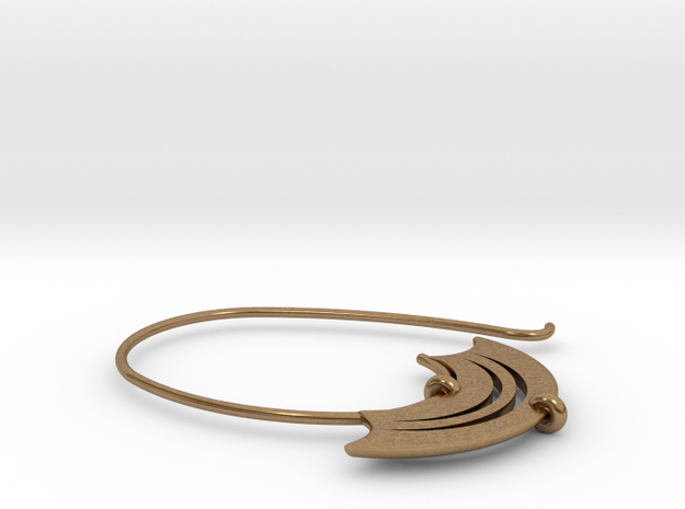 Large open hoop with blade shaped detail (SWH4a) in Natural Brass