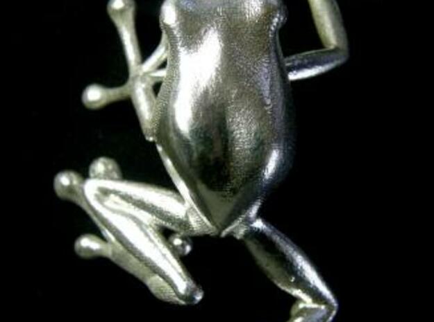 Frog_Pendant_Head in Natural Silver
