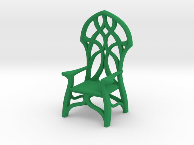 Elven Chair - 1/48 scale in Green Processed Versatile Plastic