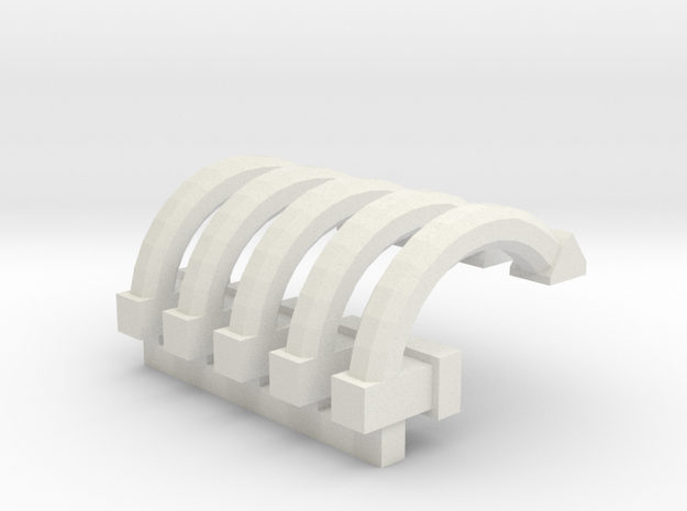 x5 Brake Pipes for OO / HO / Trackmaster engines in White Natural Versatile Plastic