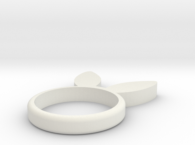 rabbit ring in White Natural Versatile Plastic: 1.75 / -