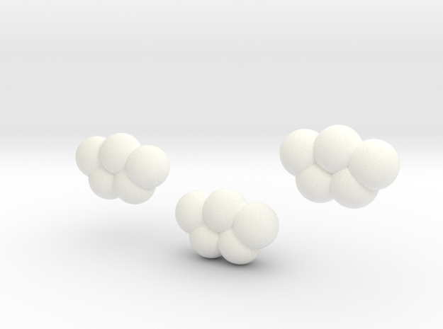 Blossoming cloud magnet in White Processed Versatile Plastic