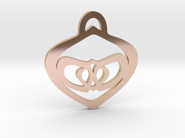 Heart Pendant in 14k Rose Gold Plated Brass