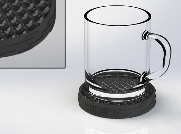 Diamond-structure coaster in Black Natural Versatile Plastic