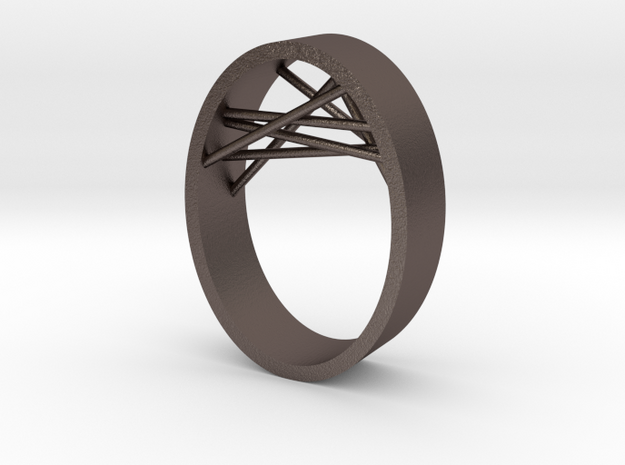 Agguvo_ring_18.5 in Polished Bronzed Silver Steel