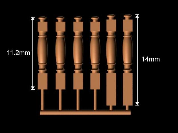1:78 HMS Victory Ballusters for main companionway  in Smooth Fine Detail Plastic
