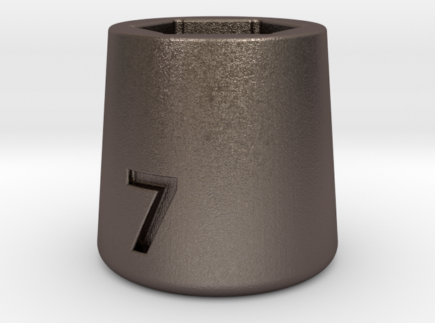 Ultra compact 7mm socket. Stainless steel. in Polished Bronzed Silver Steel