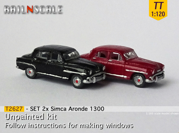 SET 2x Simca Aronde 1300 (TT 1:120) in Smooth Fine Detail Plastic