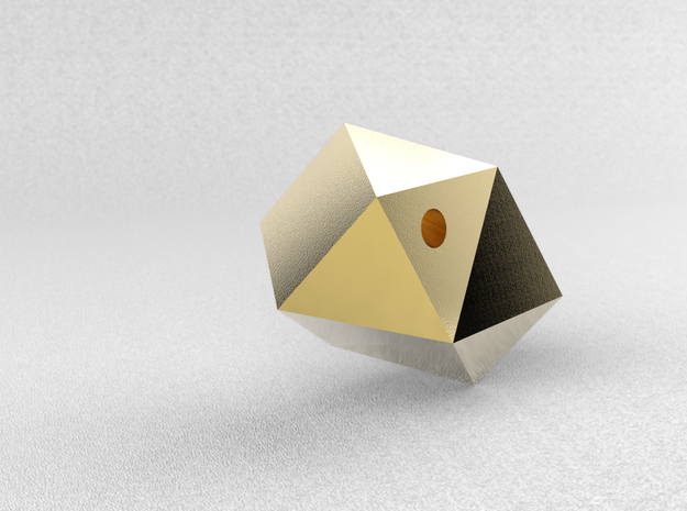 Go Geometric Pendant Egg in Polished Gold Steel