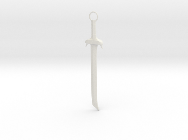 Medieval Sword in White Natural Versatile Plastic