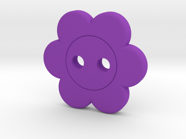 Flower Button in Purple Processed Versatile Plastic