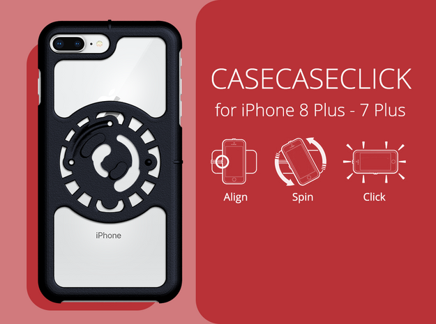 for iPhone 8Plus - 7Plus : core : CASECASE CLICK in Black Natural Versatile Plastic